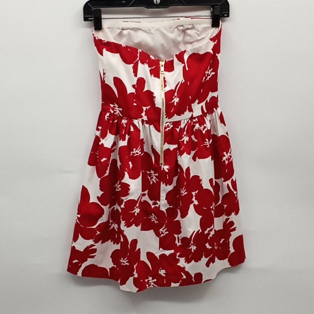 love,,,ady  Women & Junior Red & White Floral Strapless Dress Size Small - Picture 5 of 13